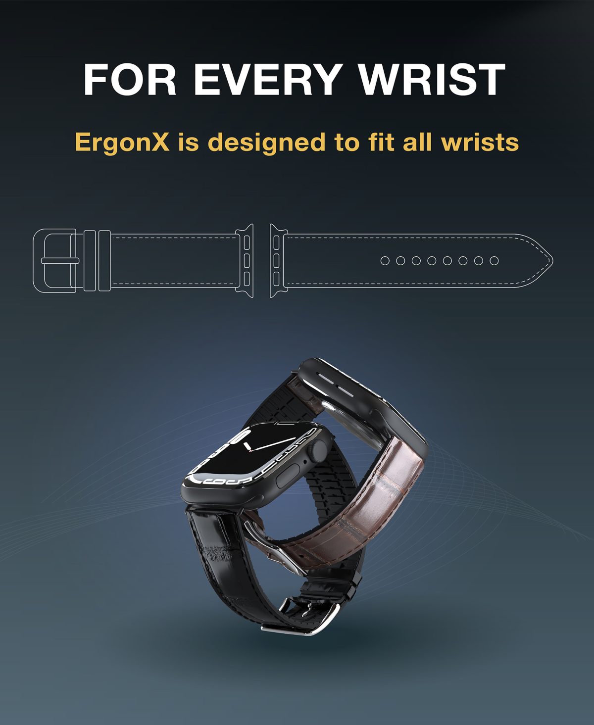 ErgonX-for every wrists- featuring a sketch of the band and two bands interlocked