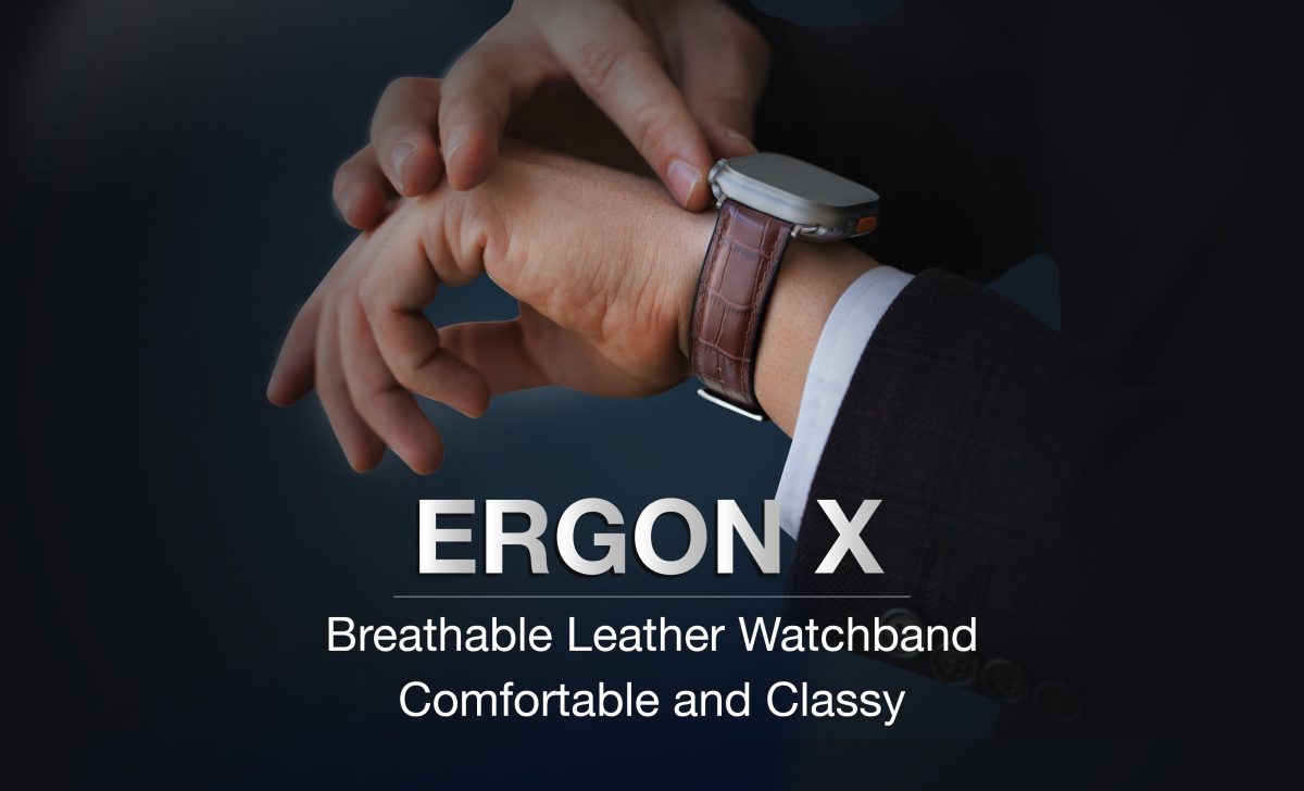 ErgonX- breathable leather watchband comfortable and classy