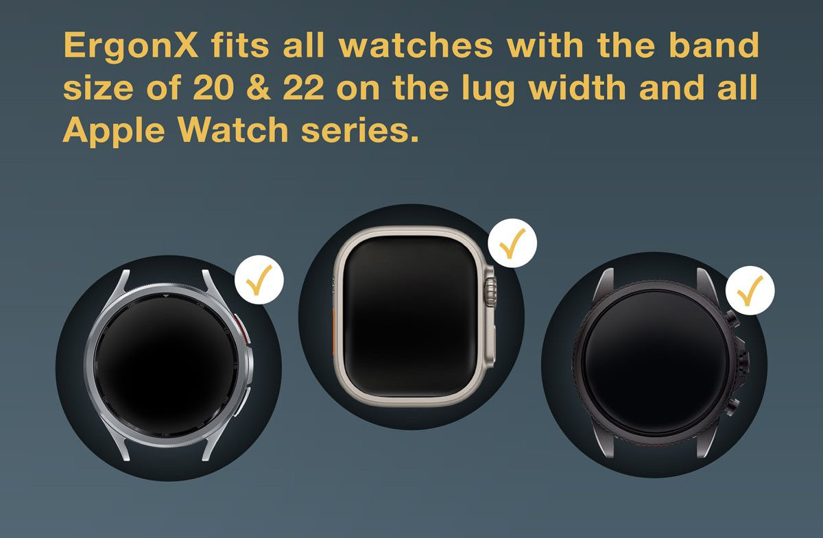 ErgonX fits 20 & 22 & all Apple Watches